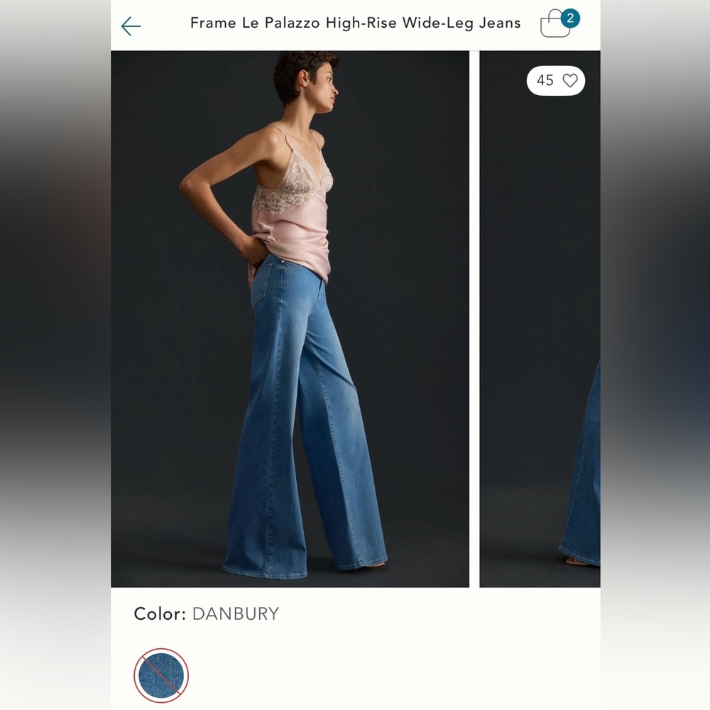 Frame Le Palazzo High Waisted Wide Leg Jeans, size 26